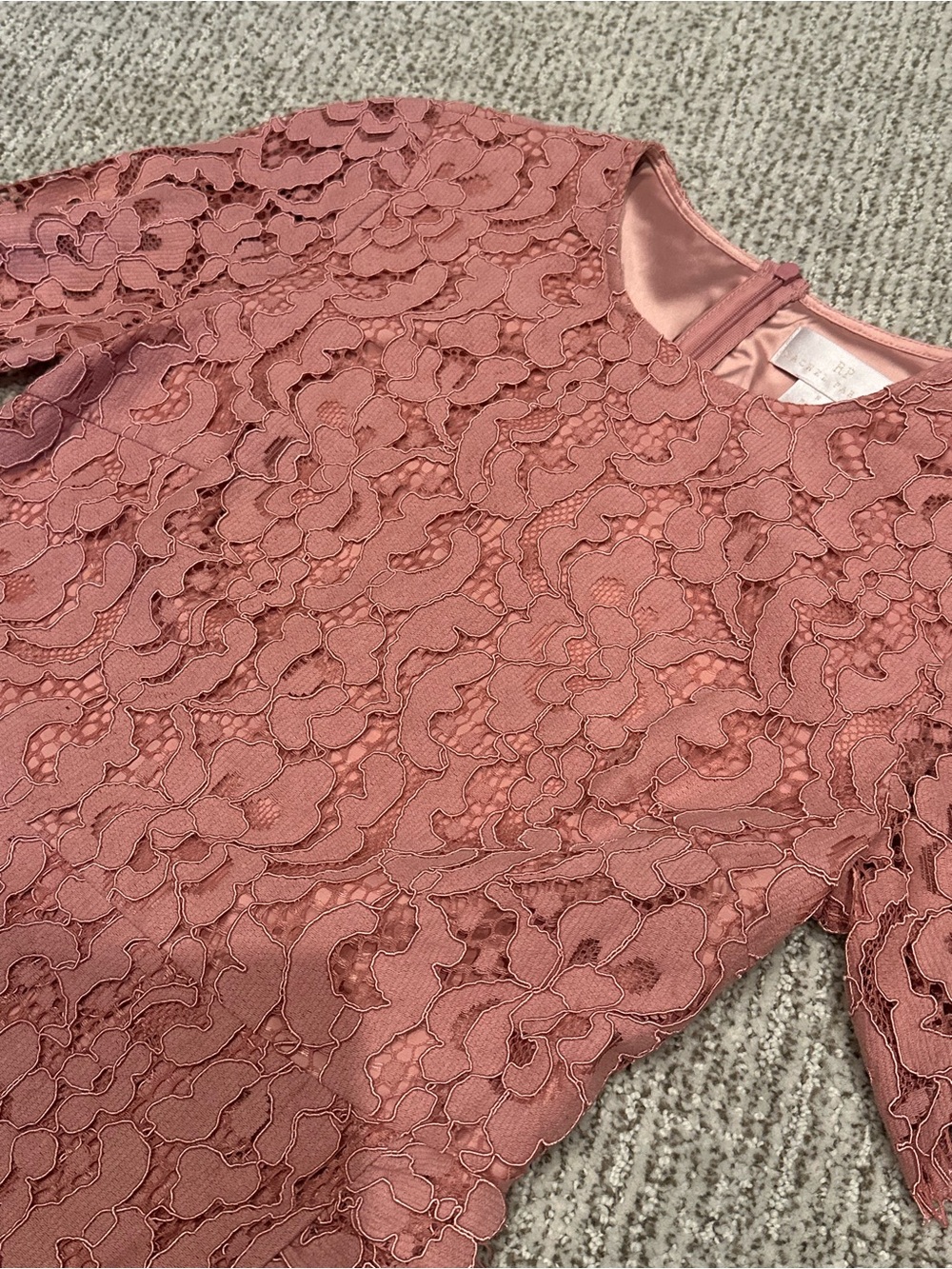 Rachel Parcell Dusty Rose Lace Midi with Ruffle Detail - Picture 4 of 6